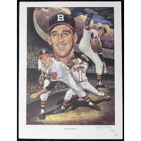 Warren Spahn Boston Braves Signed 18x24 Lithograph 1167/1500 JSA Authenticated
