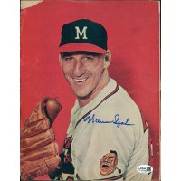 Warren Spahn Milwaukee Braves Signed 8.25x10.5 Cut Magazine Page JSA Authentic Warren Spahn Milwaukee Braves Signed 8.25x10.5 Cut Magazine Page JSA Authentic