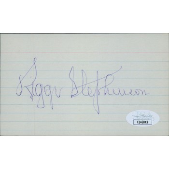 Riggs Stephenson Chicago Cubs Signed 3x5 Index Card JSA Authenticated Riggs Stephenson Chicago Cubs Signed 3x5 Index Card JSA Authenticated