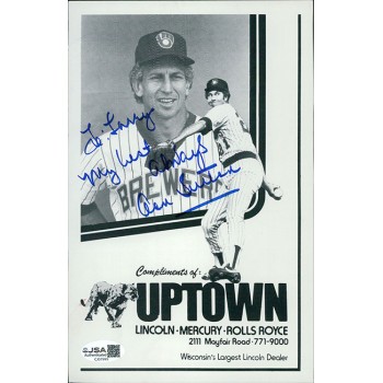 Don Sutton Milwaukee Brewers Signed 5.5x8.5 Cardstock Flyer JSA Authenticated