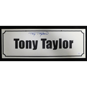 Tony Taylor Signed 7x20 Name Plate Convention Sign JSA Authenticated