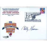 Bobby Thomson Signed 1997 USPS San Diego Padres Home Opener 5x7 Card JSA Authen