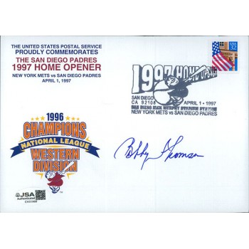 Bobby Thomson Signed 1997 USPS San Diego Padres Home Opener 5x7 Card JSA Authen Bobby Thomson Signed 1997 USPS San Diego Padres Home Opener 5x7 Card JSA Authen