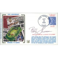 Bobby Thomson Signed Dodgers Giants First Day Issue Cachet JSA Authenticated