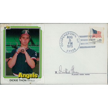 Dickie Thon California Angels Signed First Day Issue Cachet JSA Authenticated