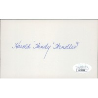 Harold Doc Wendler Brooklyn Dodgers Signed 3x5 Index Card JSA Authenticated