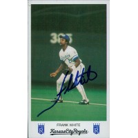 Frank White Kansas City Royals Signed 3x5 Photo Card JSA Authenticated