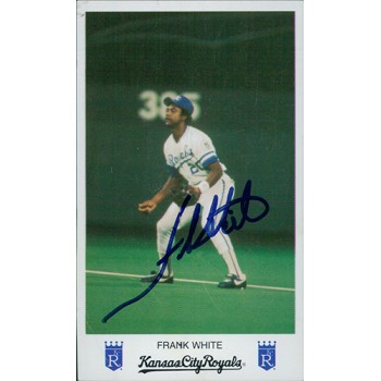 Frank White Kansas City Royals Signed 3x5 Photo Card JSA Authenticated