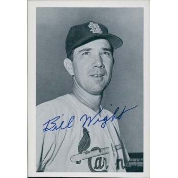 Bill Wight St. Louis Cardinals 3.25x4.75 Postcard JSA Authenticated