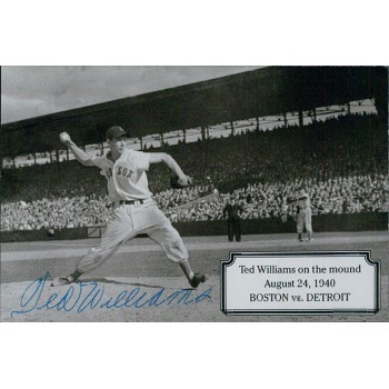 Ted Williams Boston Red Sox Signed 4x6 Postcard JSA Authenticated