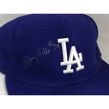 Maury Wills Los Angeles Dodgers Signed Fitted Hat JSA Authenticated
