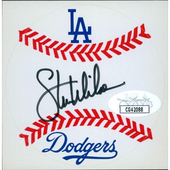 Steve Wilson Los Angeles Dodgers Signed 3 inch Baseball Sticker JSA Authentic
