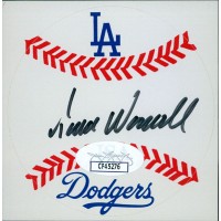 Todd Worrell Los Angeles Dodgers Signed 3 inch Baseball Sticker JSA Authentic