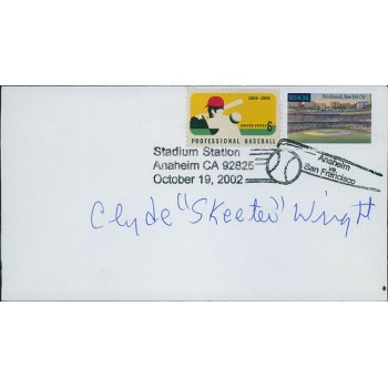 Clyde Wright California Angels Signed First Day Issue Cachet JSA Authenticated