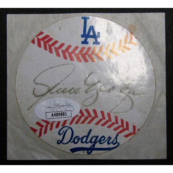 Steve Yeager Los Angeles Dodgers Signed 3in Baseball Sticker JSA Authenticated