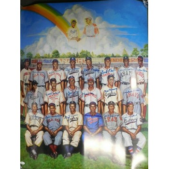 Negro League HOF'ers & Stars Signed 24x30 Poster 21 Sigs JSA Authenticated