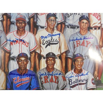 Negro League HOF'ers & Stars Signed 24x30 Poster 21 Sigs JSA Authenticated