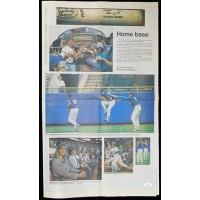 Robin Yount Milwaukee Brewers Signed Newspaper Page JSA Authenticated