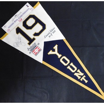 Robin Yount Milwaukee Brewers Signed 1999 HOF LE Pennant JSA Authenticated