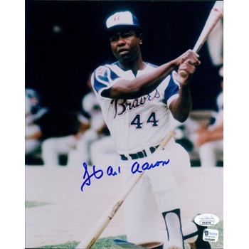 Hank Aaron Atlanta Braves Signed 8x10 Glossy Photo JSA Authenticated