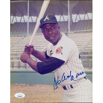 Hank Aaron Atlanta Braves Signed 8x10 Glossy Photo JSA Authenticated