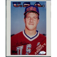 Jim Abbott Team USA Signed 8x10 Glossy Photo JSA Authenticated Damaged