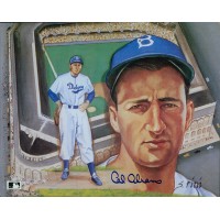 Cal Abrams Brooklyn Dodgers Signed 8x10 Cardstock Photo JSA Authenticated