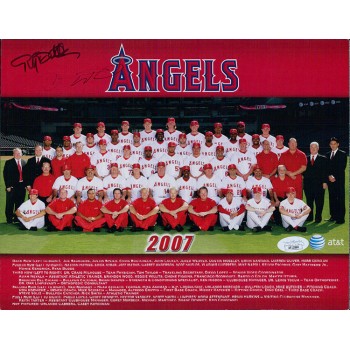 LA Angels Ryan Budde Brandon Wood Signed 8.5x11 Cardstock Photo JSA Authentic