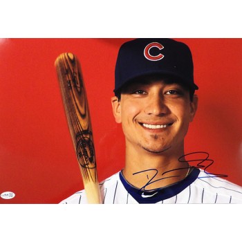 Darwin Barney Chicago Cubs Signed 12x18 Glossy Photo JSA Authenticated