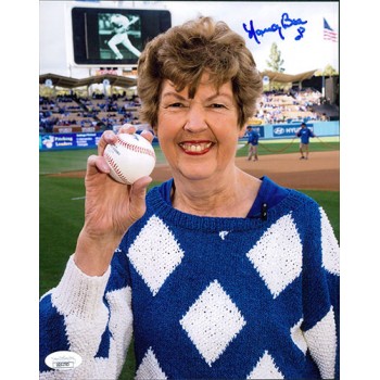 Nancy Bea Hefley Dodgers Organist Signed 8x10 Matte Photo JSA Authenticated