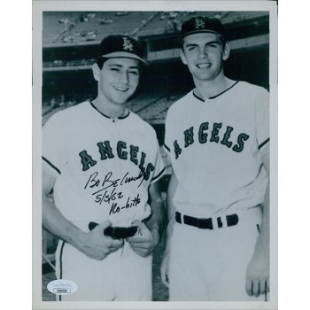 Bo Belinsky Los Angeles Angels Signed 8x10 Cardstock Photo JSA Authenticated