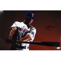 Julio Borbon Texas Rangers Signed 12x18 Glossy Photo JSA Authenticated