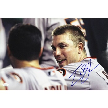 John Bowker San Francisco Giants Signed 12x18 Glossy Photo JSA Authenticated