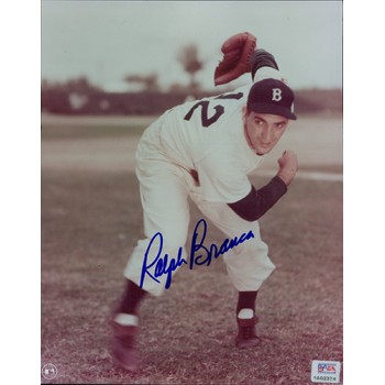 Ralph Branca Signed Brooklyn Dodgers Official MLB Baseball 8x10 Photo PSA Authenticated