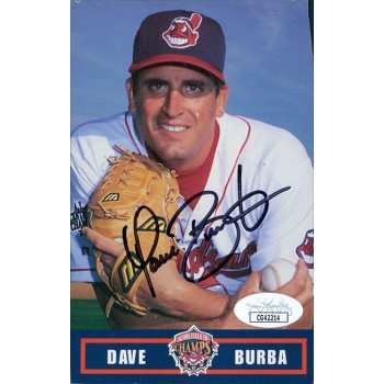 Dave Burba Cleveland Indians Signed 3.5x5.5 Cardstock Promo Photo JSA Authentic