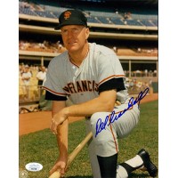 Del Crandall San Francisco Giants Signed 8x10 Glossy Photo JSA Authenticated