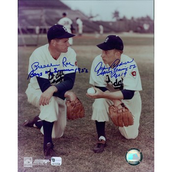Brooklyn Dodgers Johnny Podres & Preacher Roe Signed 8x10 Photo Global Authenticated