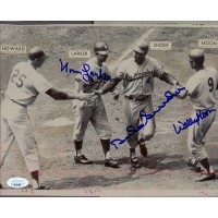 Los Angeles Dodgers Norm Larker Duke Snider Moon Signed 8x10 Photo JSA Authentic