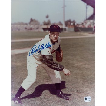 Bob Feller Cleveland Indians Signed 8x10 MLB Glossy Photo Global Authenticated