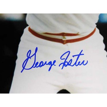 George Foster Cincinnati Reds Signed 16x20 Glossy Photo JSA Authenticated