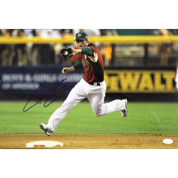 Grant Green Oakland Athletics Signed 12x18 Glossy Photo JSA Authenticated