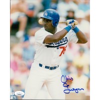 Chris Gwynn Los Angeles Dodgers Signed 8x10 Glossy Photo JSA Authenticated