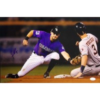 Garrett Hampson Colorado Rockies Signed 12x18 Glossy Photo JSA Authenticated