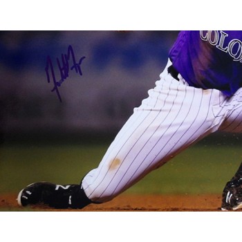 Garrett Hampson Colorado Rockies Signed 12x18 Glossy Photo JSA Authenticated