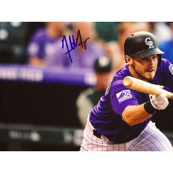 Garrett Hampson Colorado Rockies Signed 12x18 Glossy Photo JSA Authenticated