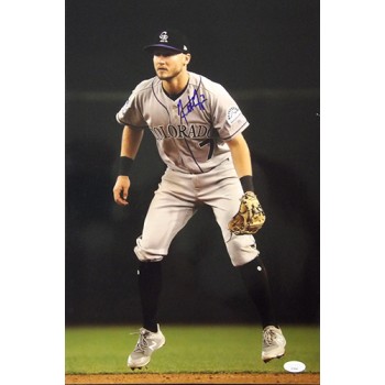 Garrett Hampson Colorado Rockies Signed 12x18 Glossy Photo JSA Authenticated