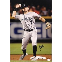 Garrett Hampson Colorado Rockies Signed 12x18 Glossy Photo JSA Authenticated