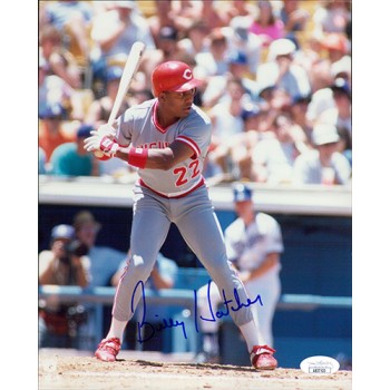 Billy Hatcher Cincinnati Reds Signed 8x10 Glossy Photo JSA Authenticated