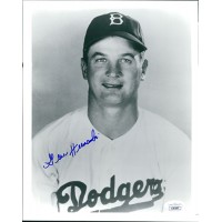 Gene Hermanski Brooklyn Dodgers Signed 8x10 Glossy Photo JSA Authenticated