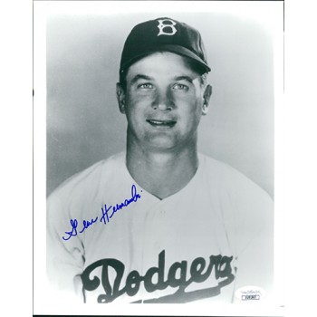 Gene Hermanski Brooklyn Dodgers Signed 8x10 Glossy Photo JSA Authenticated